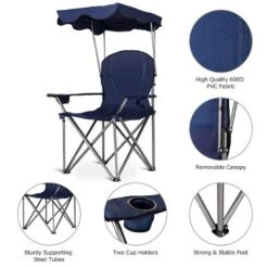 Costway Portable Folding Beach Canopy Chair W/ Cup Holders Bag Camping Hiking Outdoor -Costway GUEST 7c178b83 d7a0 4212 9365 fed150e59df6