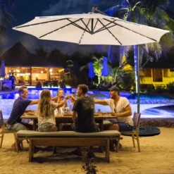 Costway 10FT Cantilever Solar Powered 32LED Lighted Patio Offset Umbrella Outdoor RedBeigeCoffeeBlueNavy 23 Costway 10FT Cantilever Solar Powered 32LED Lighted Patio Offset Umbrella Outdoor RedBeigeCoffeeBlueNavy -Costway GUEST 7c1c2528 307f 4eae a1fd a20d20819453