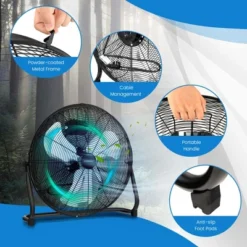 Costway 20 Inches High Velocity Floor Fan, Portable Pivoting Fan With 3 Powerful Speeds 17 Costway 20 Inches High Velocity Floor Fan, Portable Pivoting Fan With 3 Powerful Speeds -Costway GUEST 7d31cd4f 1ed9 4e27 b300 f6154ea405cc