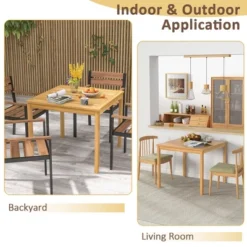 Costway Patio Dining Table Acacia Wood Square Outdoor Bistro With 1.9'' Umbrella Hole Yard -Costway GUEST 7d63dec6 7a73 4a84 86e1 39104363f07f