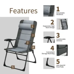 Costway 4PCS Patio Folding Dining Chair Ottoman Set Recliner Adjustable Gray 18 Costway 4PCS Patio Folding Dining Chair Ottoman Set Recliner Adjustable Gray -Costway GUEST 7dc6aafc 5328 4028 9f8f 56c701099c81