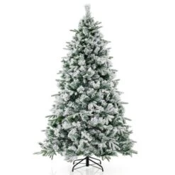 Costway 6/7 FT Pre-Lit Flocked Christmas Tree Hinged Xmas Decoration With 250/300 LED Lights -Costway GUEST 7e10b6b7 27a9 4c8f 97f2 e7ec0a2d01a2