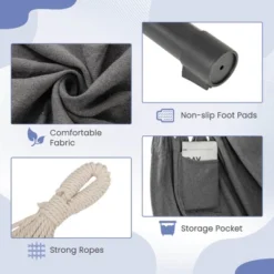 Costway Adjustable Hammock Chair With Stand 6 Adjustable Positions Storage Pocket Sturdy -Costway GUEST 7e10d475 68cb 4522 8955 ae31410fcd46