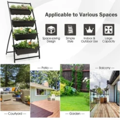 Costway 2PCS 5 FT 4-Tier Vertical Raised Garden Bed Elevated Planter W/4 Container Boxes 16 Costway 2PCS 5 FT 4-Tier Vertical Raised Garden Bed Elevated Planter W/4 Container Boxes -Costway GUEST 7e289f08 ddd7 4049 914a 713f12089b7d