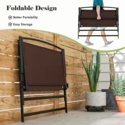 Costway 2-Person Patio Bench Folding Outdoor Garden Bench With Backrest And Armrests -Costway GUEST 7f44e07f d218 493c a260 1b308d0ab6d3