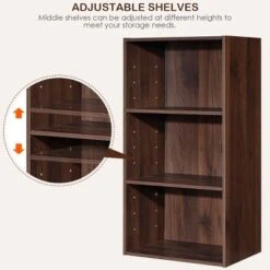 Costway 3 Open Shelf Bookcase Modern Multi-functional Storage Display Cabinet Walnut 16 Costway 3 Open Shelf Bookcase Modern Multi-functional Storage Display Cabinet Walnut -Costway GUEST 7f592e77 bbdf 4de5 888a 54d96479aa13