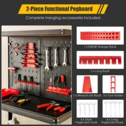 Costway Tool Storage Workbench 4 Shelf Multipurpose Garage Worktable W/Peg Board Hook Kit 15 Costway Tool Storage Workbench 4 Shelf Multipurpose Garage Worktable W/Peg Board Hook Kit -Costway GUEST 7fb9fb0f 0d6d 4d84 81f7 3a6c2f1e2d5a