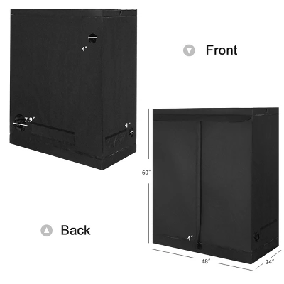 Costway Indoor Grow Tent Room Reflective Hydroponic Non Toxic Clone Hut 6 Size (48''X24''X60'') 3 Costway Indoor Grow Tent Room Reflective Hydroponic Non Toxic Clone Hut 6 Size (48''X24''X60'')