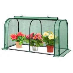Costway Portable Mini Greenhouse 47" X 22" X 24" Outdoor Indoor Tunnel Greenhouse Green/White -Costway GUEST 7fed878d 48e7 4254 895e b2d7c90ab80c