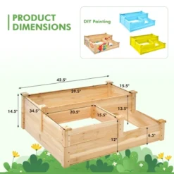 Costway 3-Tier Outdoor Raised Garden Bed Vegetable Planter Box For Patio Lawn Backyard -Costway GUEST 80585722 fa38 4984 a598 42cecd8c4312