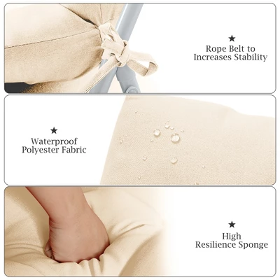 Costway 22'' X44'' Indoor Outdoor Back Chair Cushion Tufted Pillow Patio Seating Pad BlackBeigeBrown 8 Costway 22'' X44'' Indoor Outdoor Back Chair Cushion Tufted Pillow Patio Seating Pad BlackBeigeBrown - Image 6