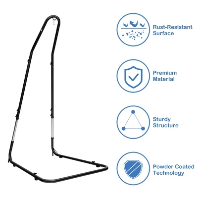 Costway Patio Adjustable 77" To 93" Hammock Chair Stand Hanging Chair Stand 4 Costway Patio Adjustable 77" To 93" Hammock Chair Stand Hanging Chair Stand - Image 2