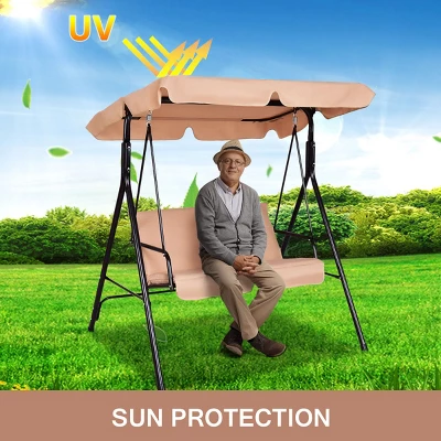 Costway Loveseat Patio Canopy Swing Glider Hammock Cushioned Steel Frame Outdoor 8 Costway Loveseat Patio Canopy Swing Glider Hammock Cushioned Steel Frame Outdoor - Image 6