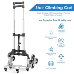 Costway Folding Stair Climbing Cart Portable Hand Truck Utility Dolly W/ Bungee Cord 17 Costway Folding Stair Climbing Cart Portable Hand Truck Utility Dolly W/ Bungee Cord -Costway GUEST 82436f0e bc28 42a1 948a 647e2128e172