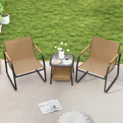 Costway 3 PCS Patio Furniture Set With Breathable Mesh Fabric And Metal Frame Garden -Costway GUEST 8285b260 6ed8 4efa 86dc a0e9a204c262
