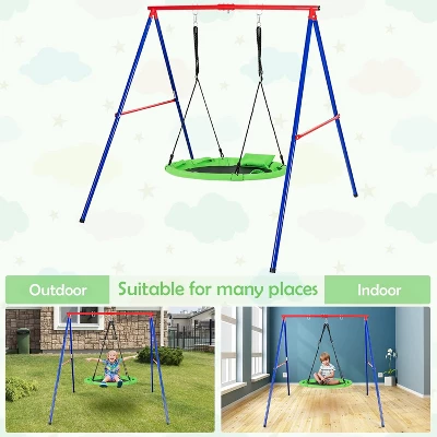Costway 660 Lbs Saucer Tree Swing 40 Inch Kids Toddler Swing Set With Adjustable Ropes 9 Costway 660 Lbs Saucer Tree Swing 40 Inch Kids Toddler Swing Set With Adjustable Ropes - Image 7