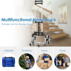 Costway Folding Stair Climbing Cart Portable Hand Truck Utility Dolly W/ Bungee Cord 16 Costway Folding Stair Climbing Cart Portable Hand Truck Utility Dolly W/ Bungee Cord -Costway GUEST 82f78cb8 8302 4287 b986 2206d7437629