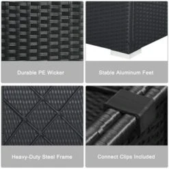 Costway 7PCS Patio Rattan Furniture Set Sectional Sofas Off White & Navy Cushion Covers -Costway GUEST 8318ae0f 2a3a 4b00 931f e6114d27c6d1