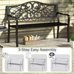 Costway 50" Porch Bench With Ergonomic Backrest & Armrests Floral Patterns Curved 17 Costway 50" Porch Bench With Ergonomic Backrest & Armrests Floral Patterns Curved -Costway GUEST 831c6e11 35e3 440d a9c2 0d1ecf0afabd