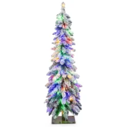 Costway 4 FT/5FT/6FT Pre-Lit Slim Christmas Tree Flocked Xmas Decoration 11 Modes 100 LED Lights 23 Costway 4 FT/5FT/6FT Pre-Lit Slim Christmas Tree Flocked Xmas Decoration 11 Modes 100 LED Lights -Costway GUEST 8320ba3d 3d40 41b1 a15d 2f8b480e9711