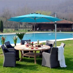 Costway 11' Patio Cantilever Offset Umbrella 360Degree Rotation Outdoor Tilt W/Base -Costway GUEST 8328e2b1 2452 4750 9339 0442749a4779