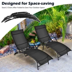 Costway 2PCS Patio Folding Lounge Chair Chaise Recliner Adjustable Stackable W/Armrest 17 Costway 2PCS Patio Folding Lounge Chair Chaise Recliner Adjustable Stackable W/Armrest -Costway GUEST 839bcdad feb8 44dc 9800 f716a0056453