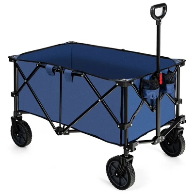 Costway Folding Collapsible Wagon Utility Camping Cart W/Wheels & Adjustable Handle RedGreyNavy 13 Costway Folding Collapsible Wagon Utility Camping Cart W/Wheels & Adjustable Handle RedGreyNavy - Image 11