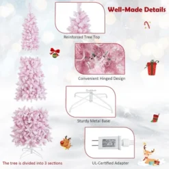 Costway 7FT Pre-Lit Snow Flocked Hinged Pencil Christmas Tree W/ 300 Lights & 8 Modes -Costway GUEST 83af7e6f b73a 4d26 b7ac bf1c4f2f9f89