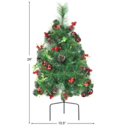 Costway Set Of 2 Pre-lit Christmas Trees 24in Battery Powered Pathway Outdoor Decoration -Costway GUEST 83f981ec 12b7 4427 a13f 492c70901052