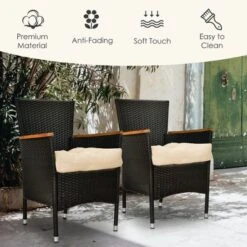 Costway 2 PCS 21'' X 21'' Patio Chair Seat Cushion Pads Indoor/Outdoor Brown/Red/Beige/Navy/Turquoise/Multicolor -Costway GUEST 8431a04e a2f8 4d83 9385 b0ae1fe5f162