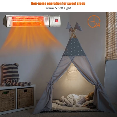 Costway 1500W Infrared Patio Heater W/ Remote Control & 24H Timer For Indoor Outdoor 6 Costway 1500W Infrared Patio Heater W/ Remote Control & 24H Timer For Indoor Outdoor - Image 4