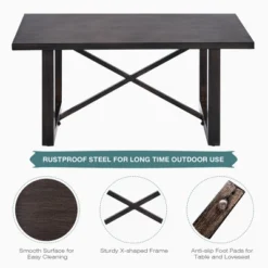 Costway 2PCS Patio Loveseat Coffee Table Set 6'' Thick Cushion Garden Beige -Costway GUEST 84d46486 0516 4144 bc7f 3bf172e5e9d0