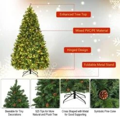 Costway 7Ft/7.5FT/8FT Pre-Lit Christmas Tree Hinged 460/540/600 Lights -Costway GUEST 84daac3d 9103 4b01 9467 173bcc1e74aa
