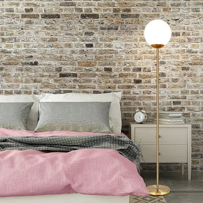 Costway 67'' Frosted Glass Globe Floor Lamp W/ 9W LED Bulb For Living Room Bedroom Office 5 Costway 67'' Frosted Glass Globe Floor Lamp W/ 9W LED Bulb For Living Room Bedroom Office - Image 3