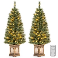Costway 4 FT Pre-Lit Potted Christmas Tree Pine Needles 3 Dynamic Modes Remote Control -Costway GUEST 84eab7f9 d16c 42c7 b679 6c685f59ab6a