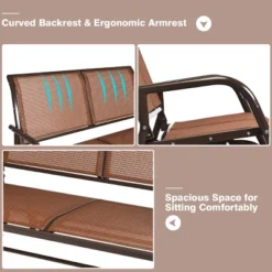 Costway Patio Swing Glider Bench Loveseat Rocking Chair Backyard Poolside -Costway GUEST 8561e9a5 cc26 49df ab18 b72cf8b8de76