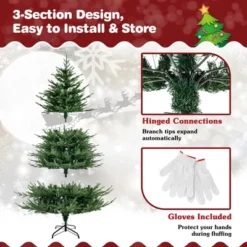 Costway 6/7 FT Pre-Lit Artificial Christmas Tree Hinged 788/1130 Branch Tips & 280/380 LED Lights -Costway GUEST 856556f7 bfca 48e7 80ca fc9ae7e378ea