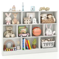 Costway 10-Cube Bookcase 41" Wooden Toy Storage Organizer For Kids Bookshelf White/Natural 23 Costway 10-Cube Bookcase 41" Wooden Toy Storage Organizer For Kids Bookshelf White/Natural -Costway GUEST 85783731 583e 422a ae68 1868ea53e4eb