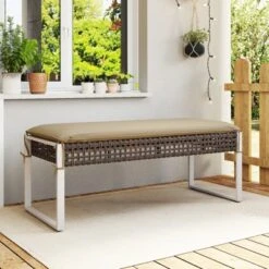 Costway Set Of 2 Outdoor Ottoman Bench Patio PE Rattan Footrest W/ Soft Cushion & Metal Frame 13 Costway Set Of 2 Outdoor Ottoman Bench Patio PE Rattan Footrest W/ Soft Cushion & Metal Frame -Costway GUEST 857ec8bd f09f 4039 a2f5 5015fe0e3c41 1