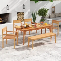 Costway 1/2/4 PCS Outdoor Teak Wood Chair Patio Dining Armchair With Slatted Seat & Backrest 15 Costway 1/2/4 PCS Outdoor Teak Wood Chair Patio Dining Armchair With Slatted Seat & Backrest -Costway GUEST 85a4c662 e2a3 4e46 b7d0 17a271ecda2a