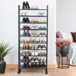Costway 10-Tier Shoe Rack Space-saving Shoe Organizer W/Metal Frame Shoe Tower 13 Costway 10-Tier Shoe Rack Space-saving Shoe Organizer W/Metal Frame Shoe Tower -Costway GUEST 85a9a9a8 e766 4aa2 9275 32594526c2fd