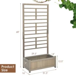 Costway 68in Wood Planter Box With Trellis Raised Garden Bed For Climbing Plants 10 Costway 68in Wood Planter Box With Trellis Raised Garden Bed For Climbing Plants -Costway GUEST 8650fd4f 5d58 4991 b250 16cf24d243b6