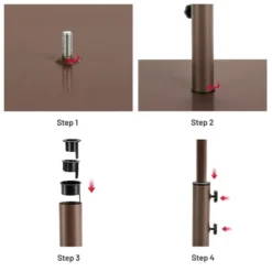 Costway 10ft Solar Lights Patio Umbrella Outdoor W/ 50 LBS Movable Umbrella Stand Red -Costway GUEST 866ac7e9 a21b 4e05 ae2c 31ee5703ea04