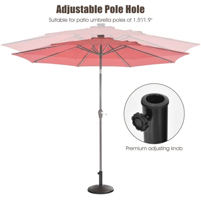 Costway 22 Lbs Round Resin Patio Umbrella Base Stand Holder W/ Adjustable Knob 9 Costway 22 Lbs Round Resin Patio Umbrella Base Stand Holder W/ Adjustable Knob - Image 7