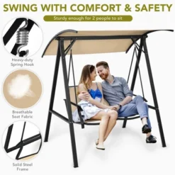 Costway Outdoor 2-Seat Swing Loveseat Canopy Hanging Swing -Costway GUEST 86f7b6c0 60c7 4acd b17e 0400234ea79d