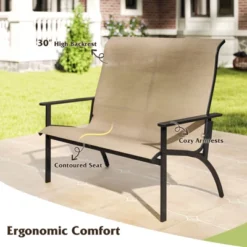 Costway 2-Person Patio Garden Bench With High Back And Armrests 880 Lbs Weight Capacity -Costway GUEST 8732f042 45e7 482e b34d a37c802d6744