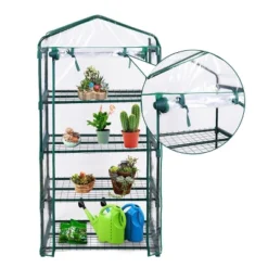 Costway Portable Mini Walk In Outdoor 4 Shelves Greenhouse -Costway GUEST 8760dd4f 5ff0 4b9d 83e7 cb9377c77535