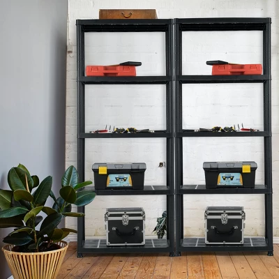 Costway 2 PCS 5-Tier 19lbs Ventilated Shelving Rack Free Standing Multi-Use Shelf Unit 4 Costway 2 PCS 5-Tier 19lbs Ventilated Shelving Rack Free Standing Multi-Use Shelf Unit - Image 2