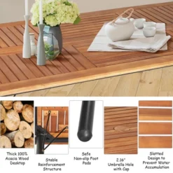 Costway 7PCS Patio Rattan Dining Chair Table Set With Cushion Umbrella Hole Black/Navy -Costway GUEST 88374de7 7b12 4fd8 9aa4 9681b2119f44