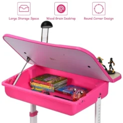 Costway Adjustable Children Study Desk Chair Set W/Winged Backrest Pink -Costway GUEST 88c8b3d2 c5c1 4427 9ae1 f17aa08aa3d4